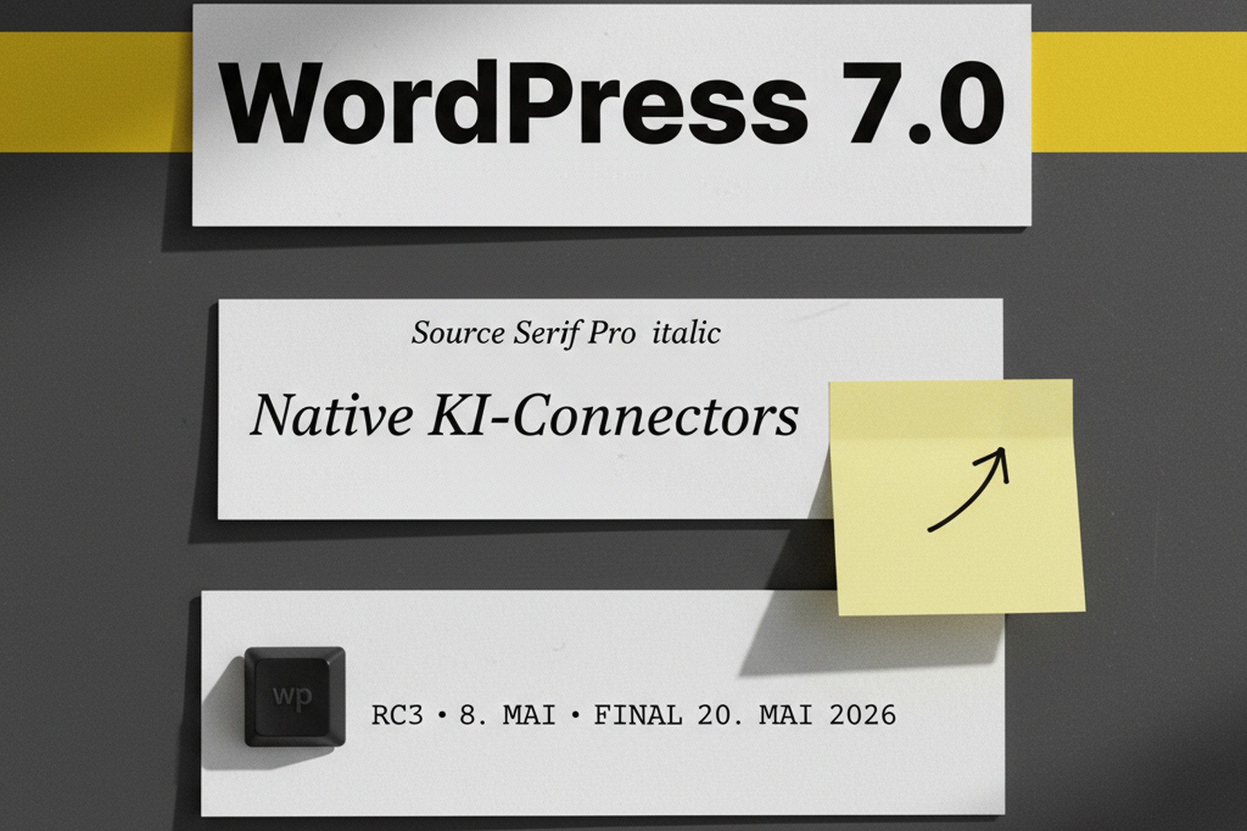 WordPress 7.0 mit nativem KI-Connector: Was der RC3-Release vom 8. Mai für Mittelstands-Websites bedeutet 1 WordPress 7.0 RC3 mit nativem KI-Connector: Bedeutung für Mittelstands-Websites